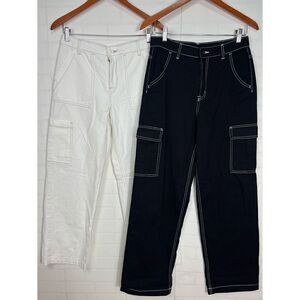H&M Womens Cargo Pants size 4 Bundle of 2 White and Black